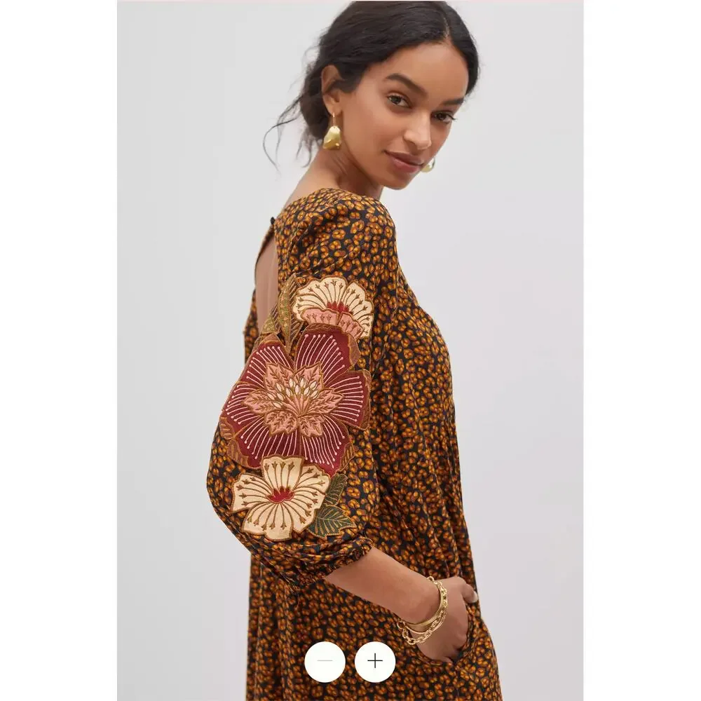 Farm Rio Anthropologie Embroidered Maxi Dress  // S - Picture 15 of 16